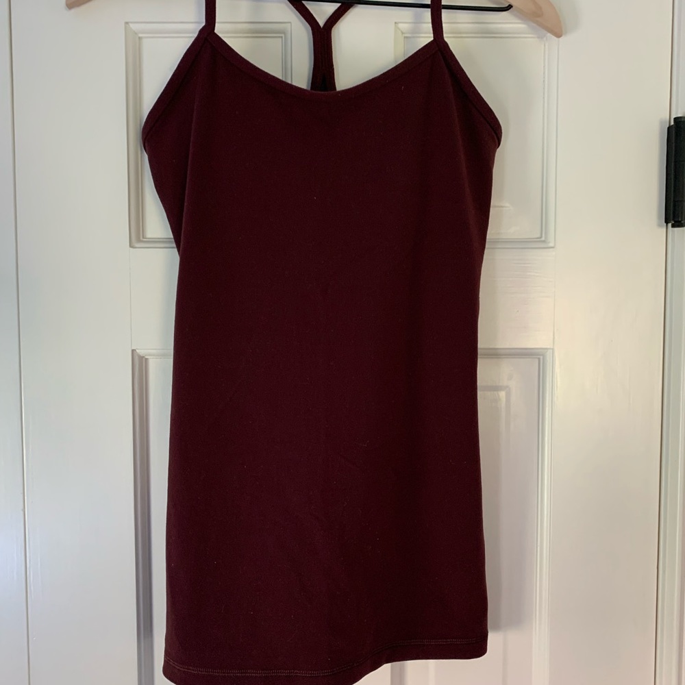Lululemon maroon racer back top size 6
